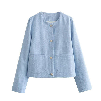 Veste courte élégante pour femme avec poches