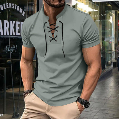 Polo homme coupe décontractée à lacets
