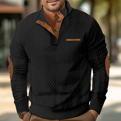 Pull homme col moderne texturé