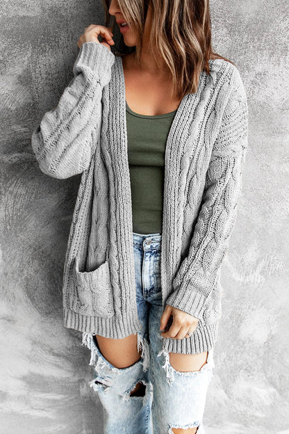 Gilet en maille pour femme avec manches oversize et poches plaquées