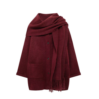 Veste d'hiver femme oversize chaude en laine avec poches
