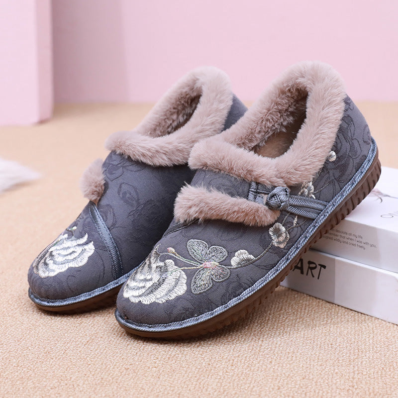 Chaussons pour femmes à motif floral, doux et confortables