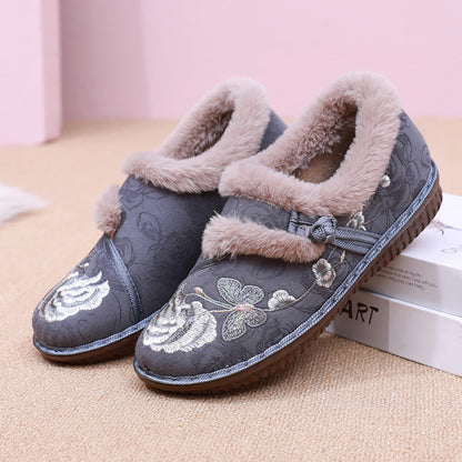 Chaussons pour femmes à motif floral, doux et confortables
