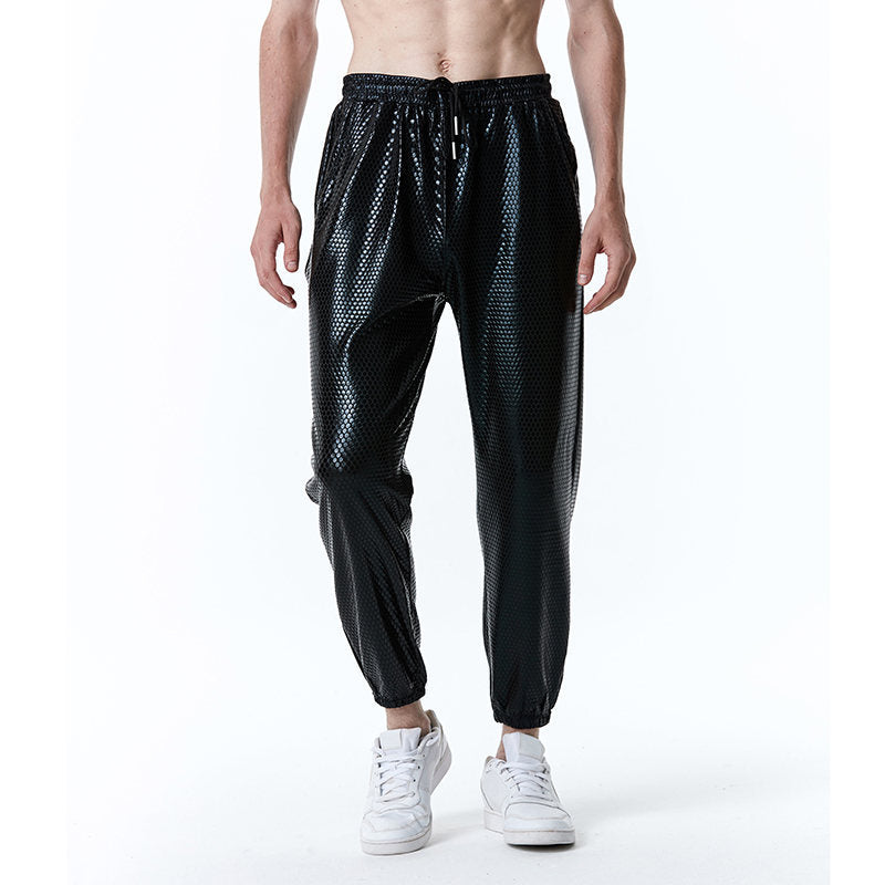 Pantalon en maille pour hommes - Pantalon d'été tendance et métallique