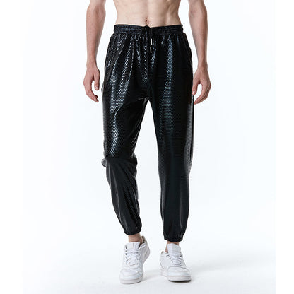 Pantalon en maille pour hommes - Pantalon d'été tendance et métallique