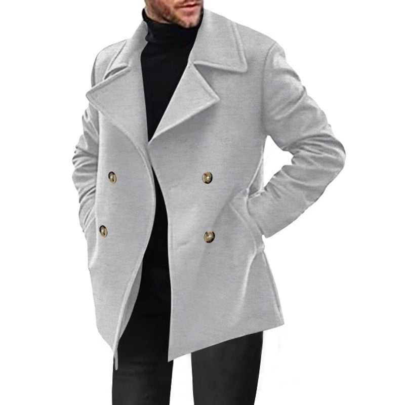 Manteau en laine élégant pour homme à double boutonnage