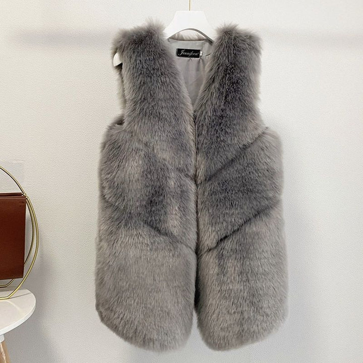 Gilet en fourrure de luxe pour femme