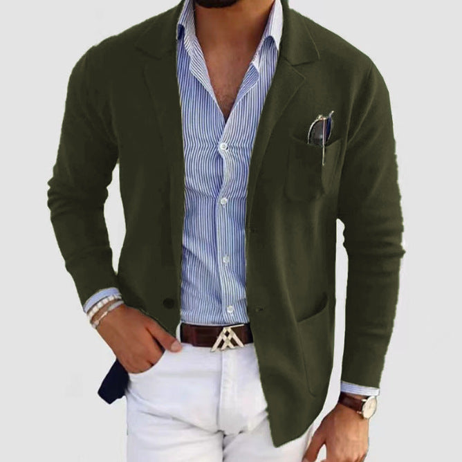 Blazer en maille élégant pour homme avec poches pratiques