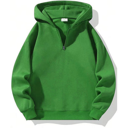 Sweat-shirt sport homme capuche demi-zip