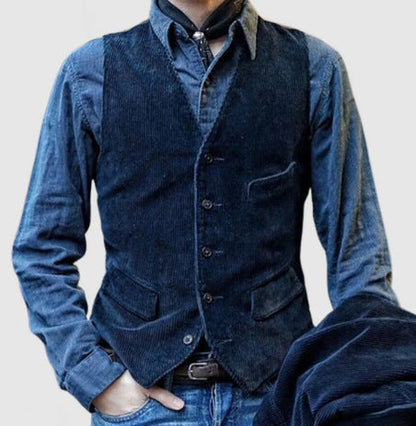 Gilet homme en velours côtelé coupe élégante et moderne