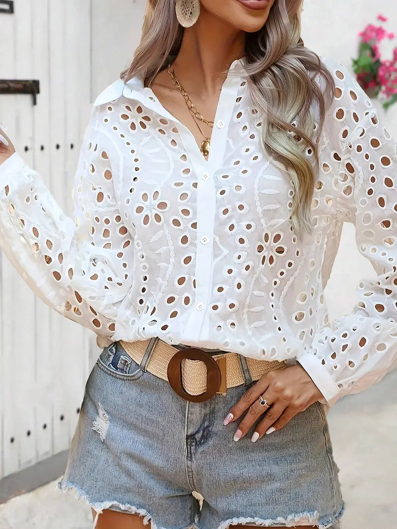 Chemisier Femme Dentelle Élégant Haut Femme