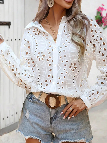 Chemisier Femme Dentelle Élégant Haut Femme