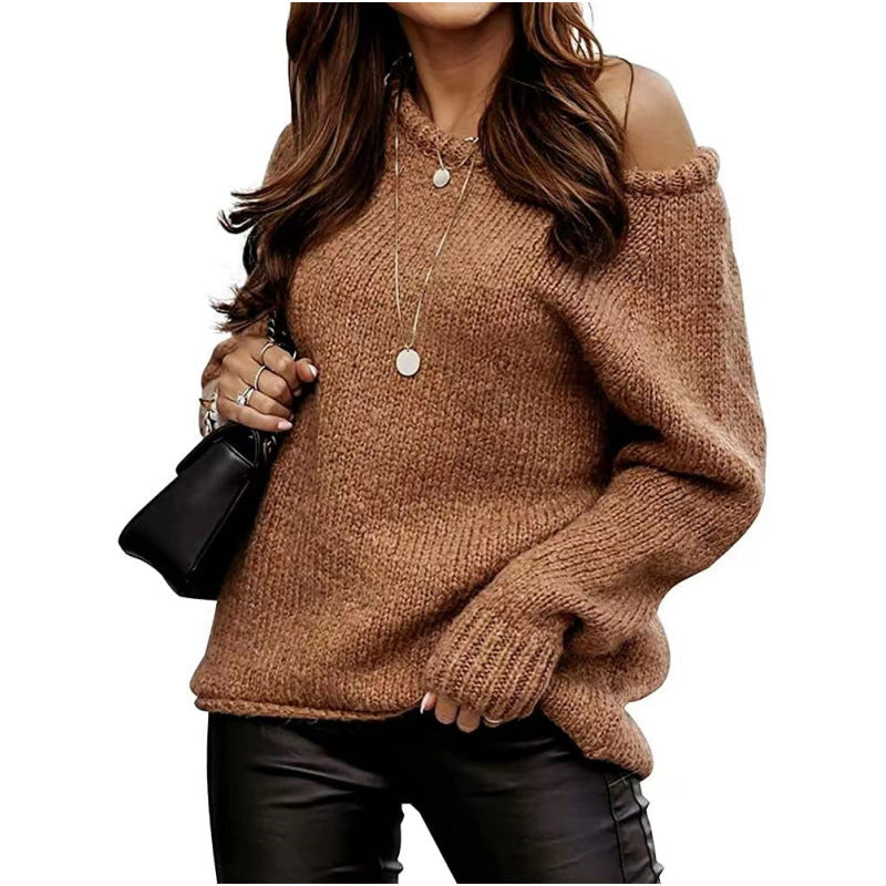 Pull femme épaules dénudées design élégant