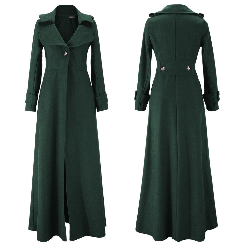 Manteau Long Élégant Femme Design Classique