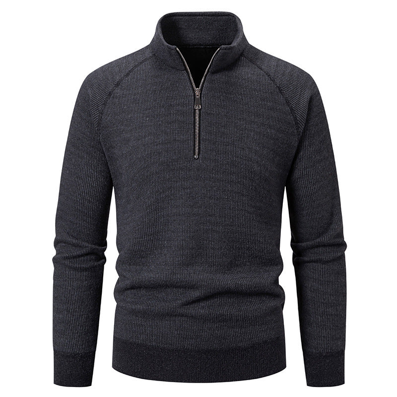 Pull pour homme, moderne, manches raglan, fermeture éclair
