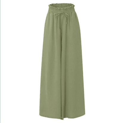 Pantalon Femme Élégant Ample avec Taille Élastique et Poches