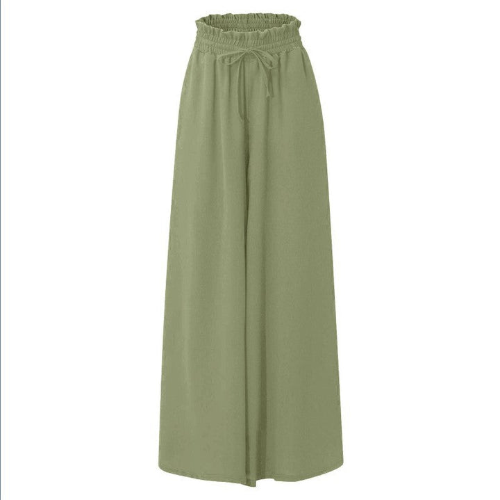 Pantalon Femme Élégant Ample avec Taille Élastique et Poches