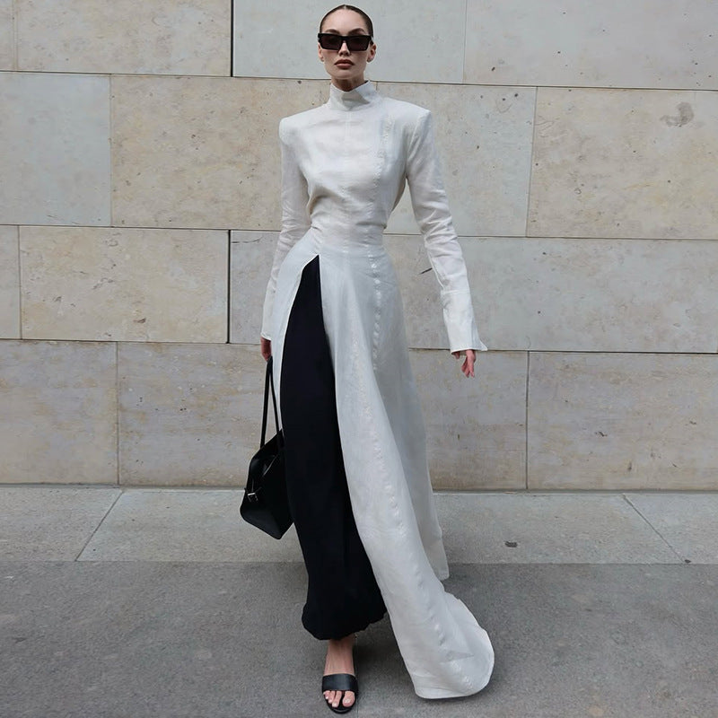 Robe longue élégante asymétrique pour femme