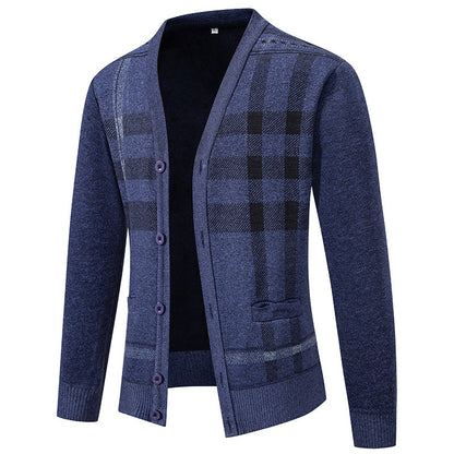 Cardigan à carreaux pour hommes Design élégant