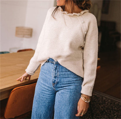 Écharpe femme Robe Mélange laine Coupe décontractée Détails volantés