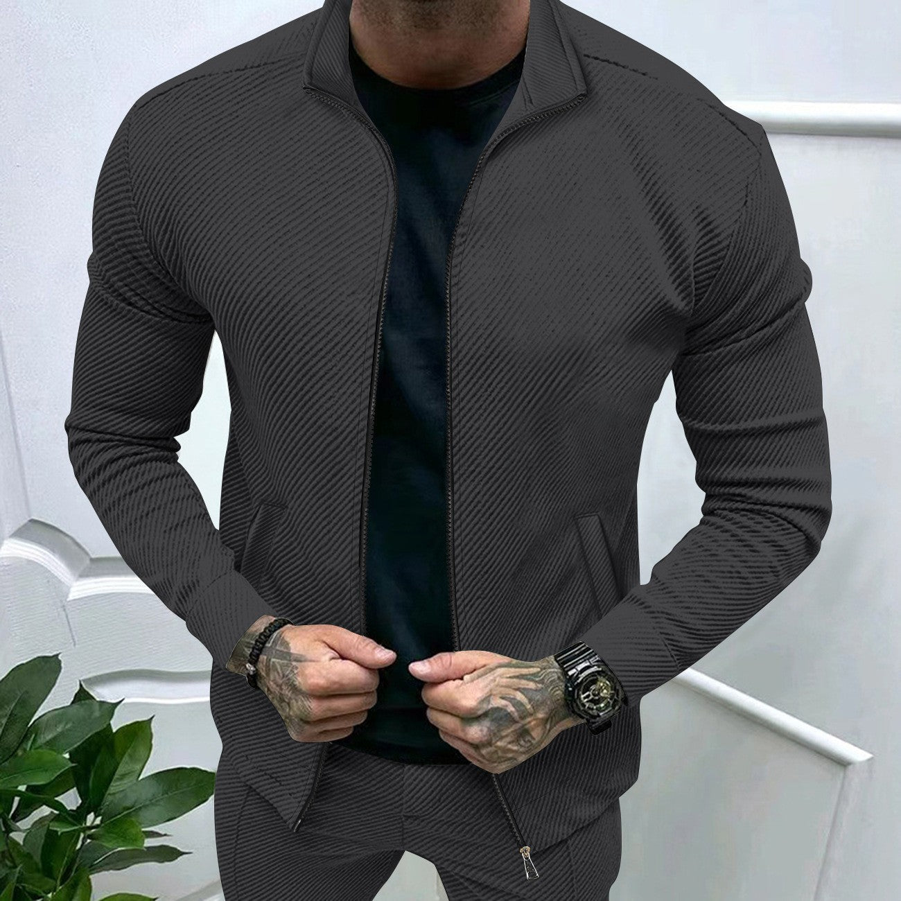 Veste de sport structurée pour hommes style moderne