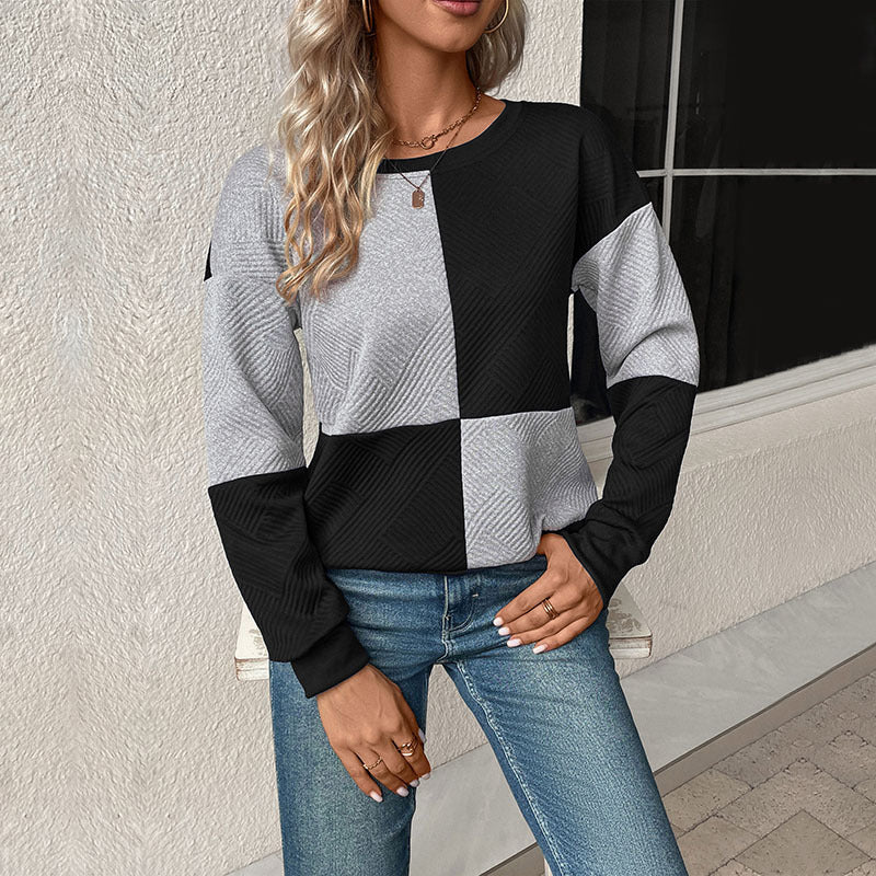 Sweat-shirt pour femme motif géométrique tendance