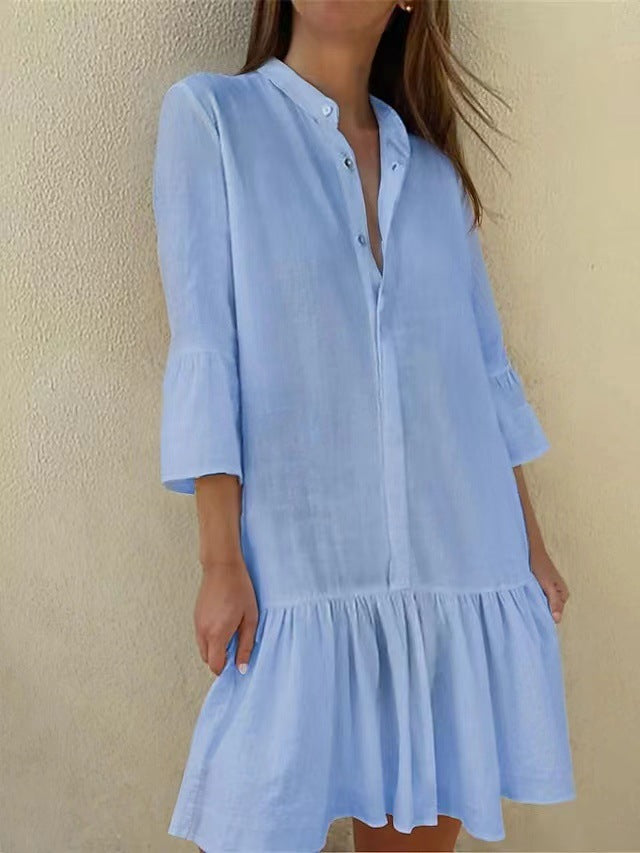 Robe chemise femme Volants Chic Élégant