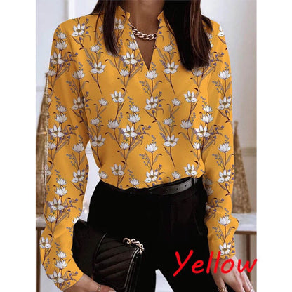 Chemisier Femme Floral Élégant Cintrée