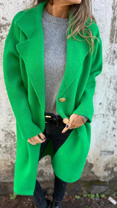 Manteau en laine pour femme, coupe oversize, design élégant