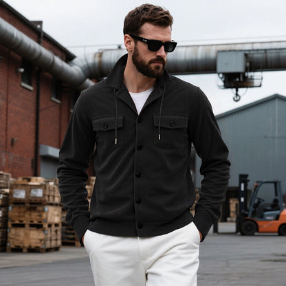 Cardigan homme décontracté moderne col montant