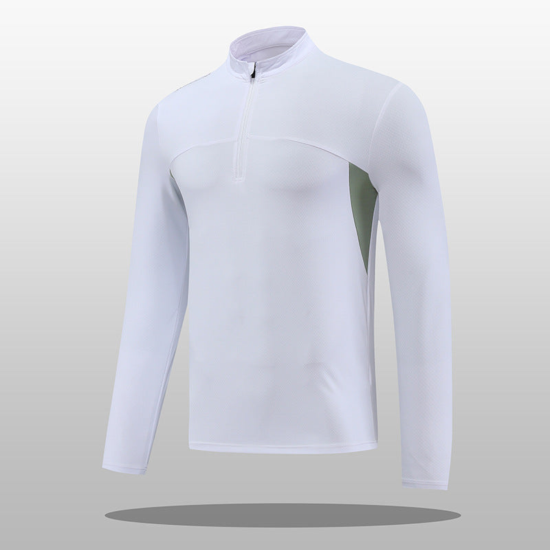 T-shirt thermique fonctionnel pour homme col montant fermeture éclair