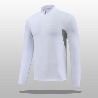 T-shirt thermique fonctionnel pour homme col montant fermeture éclair