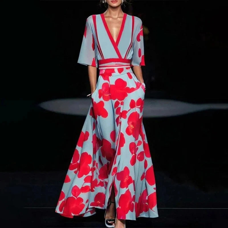 Robe longue d'été florale élégante pour femmes