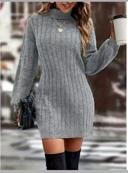 Robe pull femme Col montant design élégant