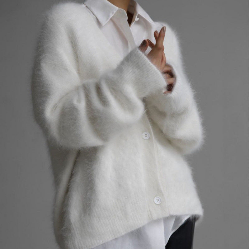 Cardigan doux femme manches longues élégant