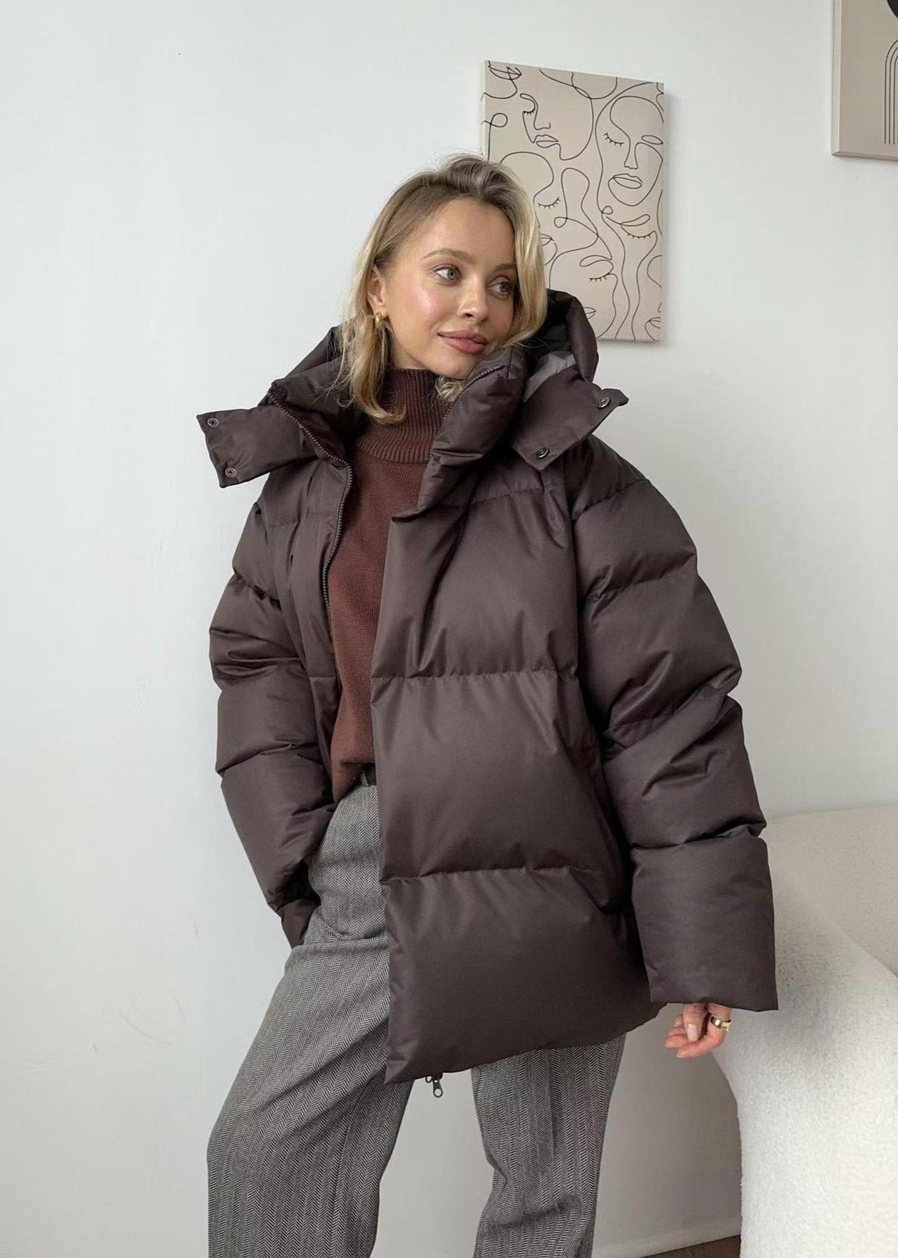 Doudoune matelassée bordeaux femme