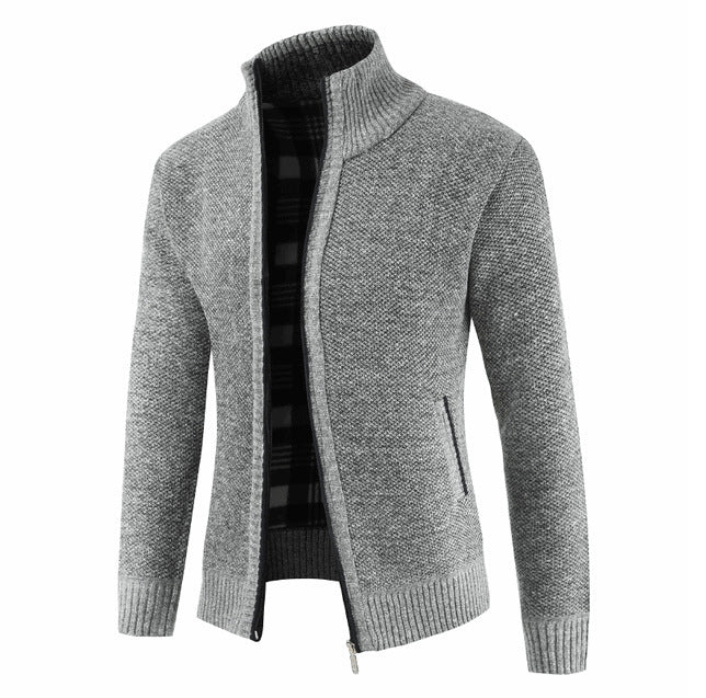 Gilet en tricot classique chaud pour homme avec poches