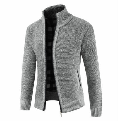 Gilet en tricot classique chaud pour homme avec poches