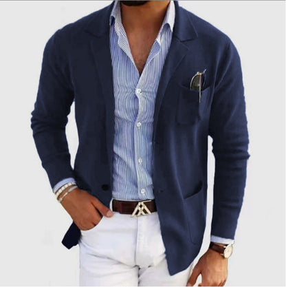 Blazer en maille élégant pour homme avec poches pratiques