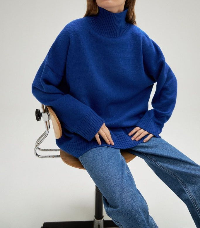 Pull col roulé confortable style décontracté