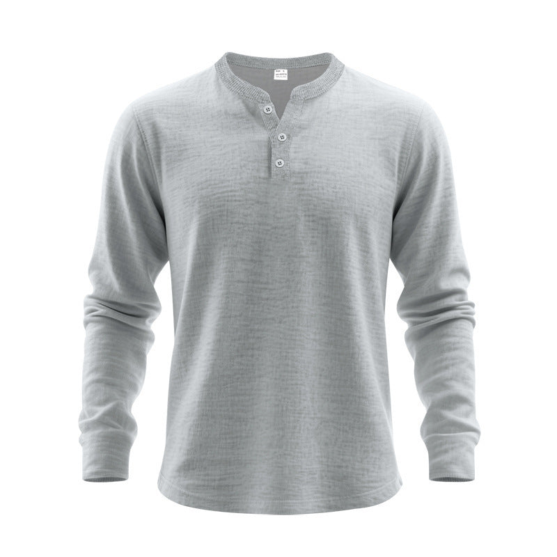 T-shirt à manches longues pour homme, design élégant, boutons