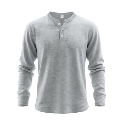T-shirt à manches longues pour homme, design élégant, boutons