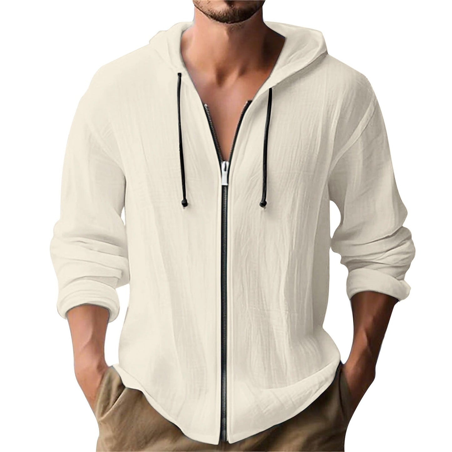 Veste à capuche pour hommes, style moderne avec fermeture éclair
