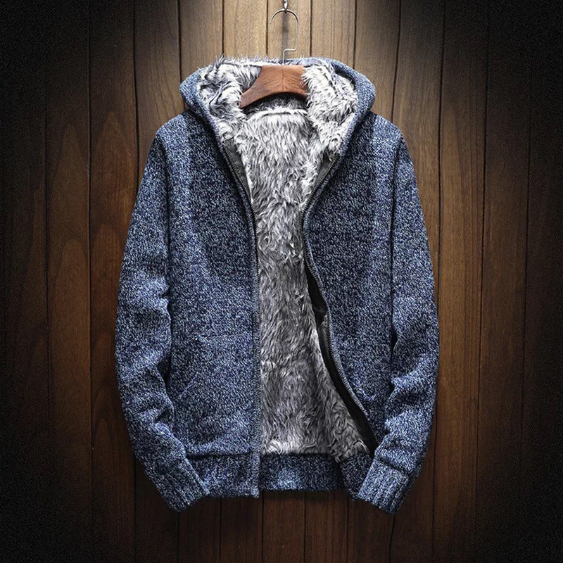 Veste à capuche pour hommes Polaire douce Chaude Isolée