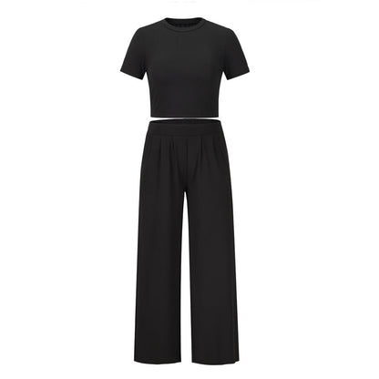 Ensemble top et pantalon large confortables d'été pour femmes