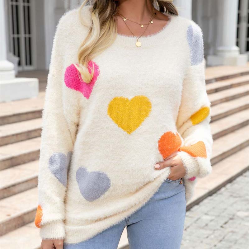 Pull à cœurs pour femmes