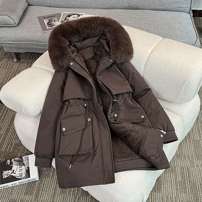 Parka d'hiver pour femme, moderne et douillet, avec poches