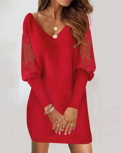 Robe Femme Élégante Florale Manches Transparentes