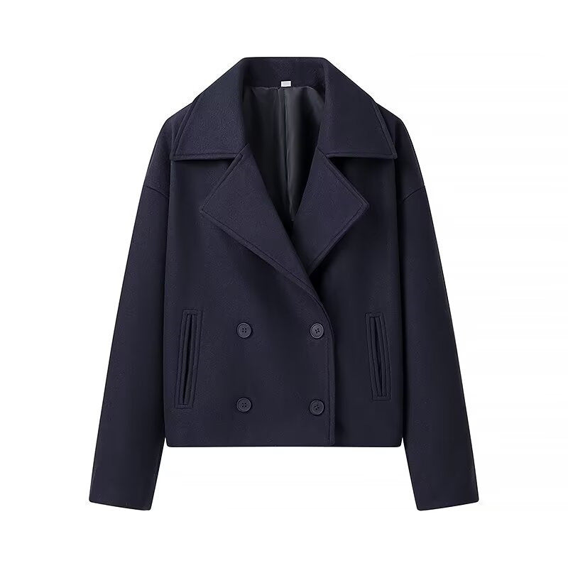Veste en laine femme, double boutonnage, chic, vêtements d'hiver
