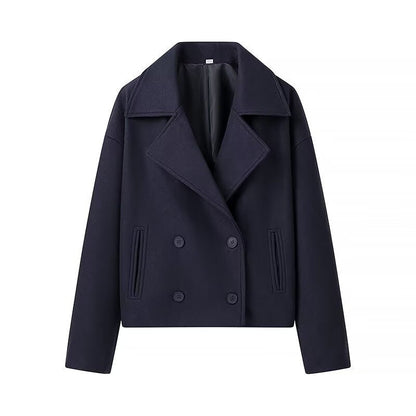 Veste en laine femme, double boutonnage, chic, vêtements d'hiver